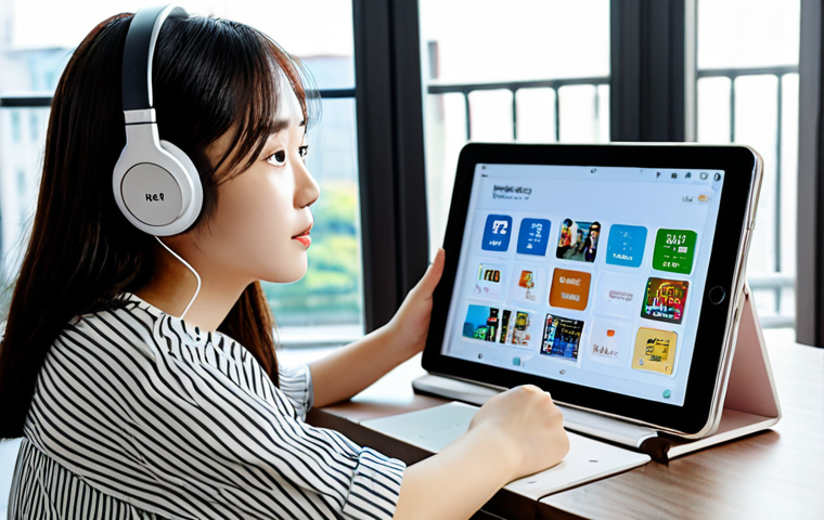 한글과 스마트 교육 - **Prompt 1: K-Pop & K-Drama Inspired Learning**
A young Polish woman, around 22-26 years old, si...