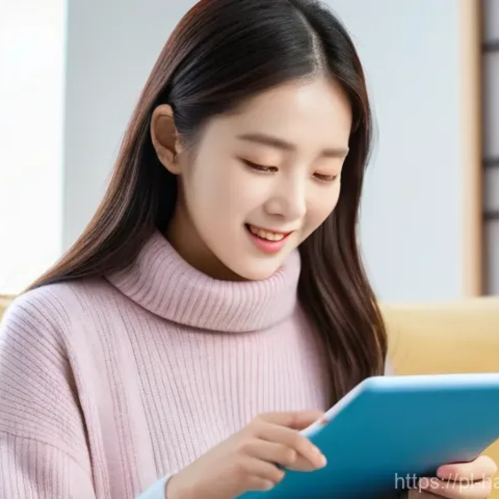 한글과 한국어의 미래 - **Prompt: AI-Powered Korean Language Learning**
"A bright, clean, and modern living room, bathed...