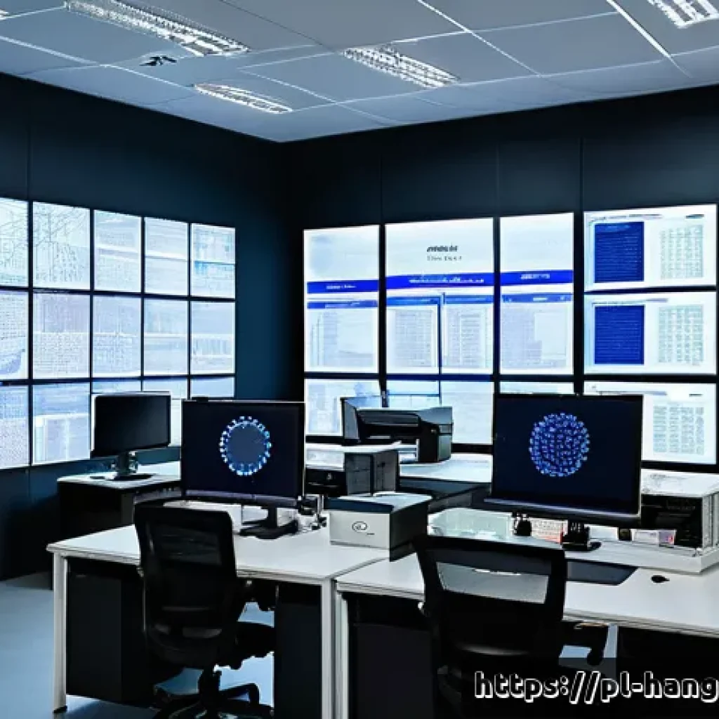 한글과 언어학 연구 - A modern digital linguistics laboratory in Poland, featuring advanced AI-powered computers analyzing...
