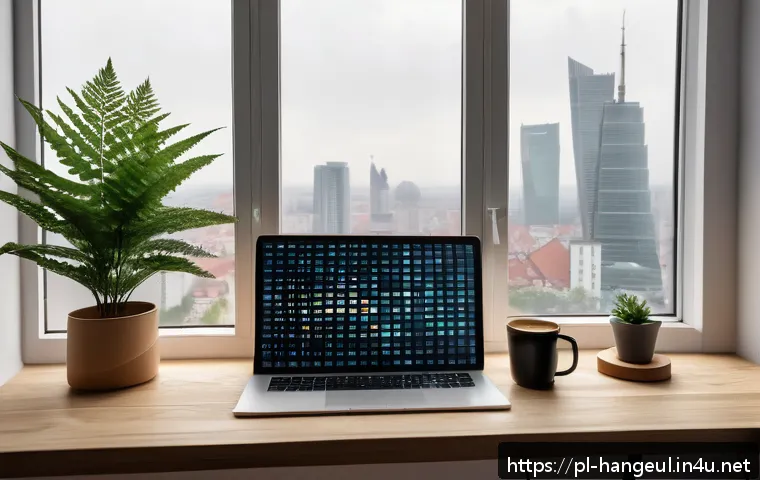 무료 한글 폰트 다운로드 - A modern graphic design workspace featuring a sleek computer screen displaying a vibrant web layout ...